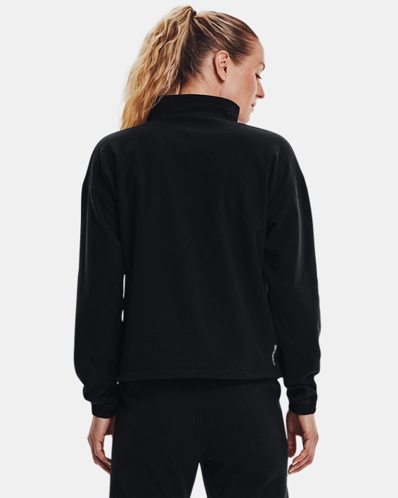 Women's UA RUSH™ Fleece ½ Zip Hoodie, Black, pdpMainDesktop image number 1